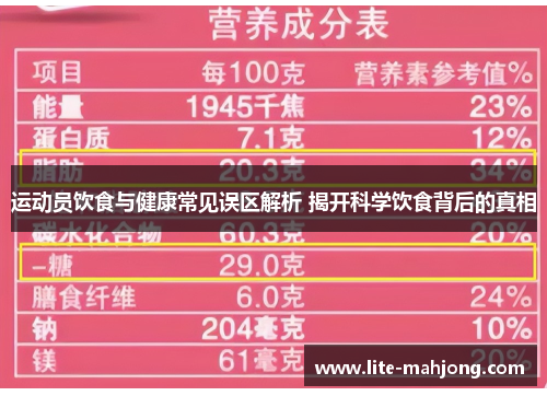 运动员饮食与健康常见误区解析 揭开科学饮食背后的真相
