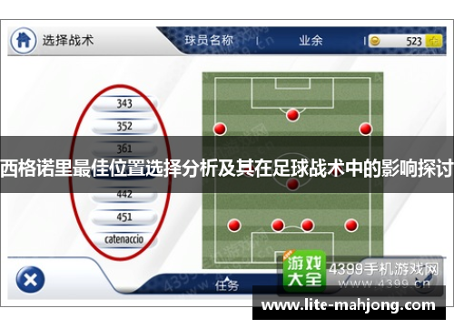 西格诺里最佳位置选择分析及其在足球战术中的影响探讨 西格诺里最佳位置选择分析及其在足球战术中的影响探讨